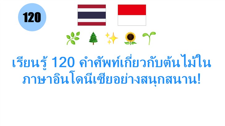 เรียนรู้ 120 คำศัพท์เกี่ยวกับต้นไม้ในภาษาอินโดนีเซียอย่างสนุกสนาน!